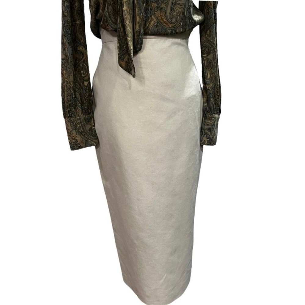 Ralph Lauren Purple Label Selena Cream 2005 Sample Vintage Designer Pencil Skirt